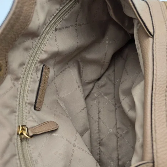 Michael Kors Raven Tan Pebble Leather Tote Shoulder Bag Hobo Style Hybrid Casual - Picture 10 of 16